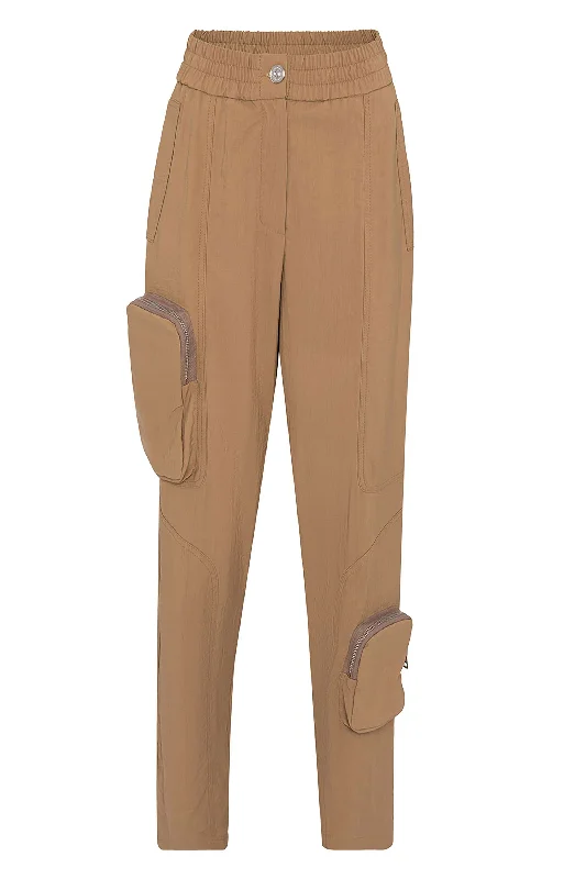 Special Price High Waist Boyfriend Pants With Cargo Pockets