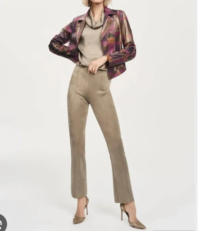 Limited Stock Beige Flared Pants In Java