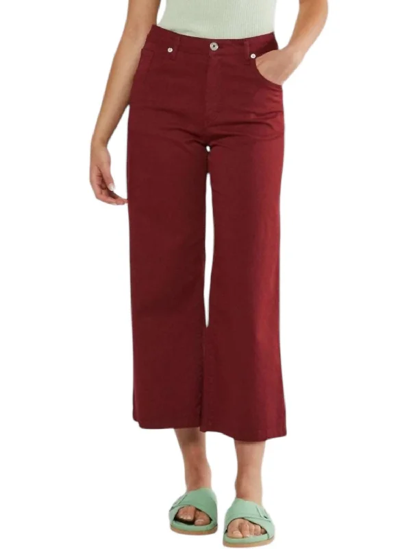 Year-End Sale Cotton Flare Trousers In Goji
