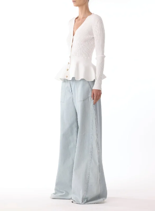 Bonus Savings High Rise Wide Leg Jeans W/ Raw Hem