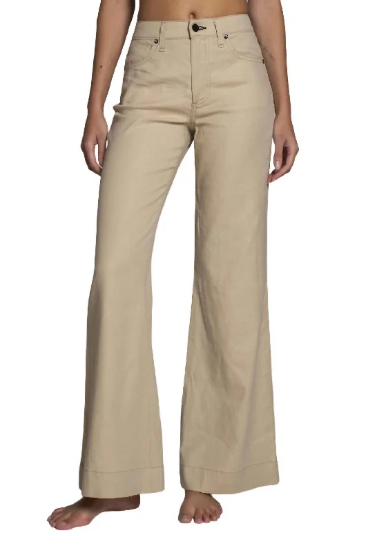 New Deal Juniper Wide Leg Jeans In Khaki