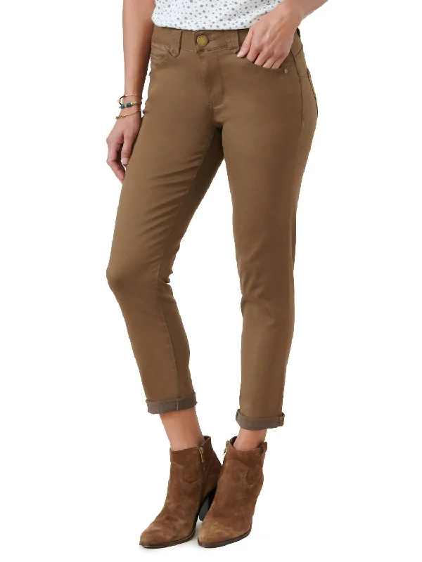 Midnight Sale Ginger Snap Ankle Skimmer Pants In Brown