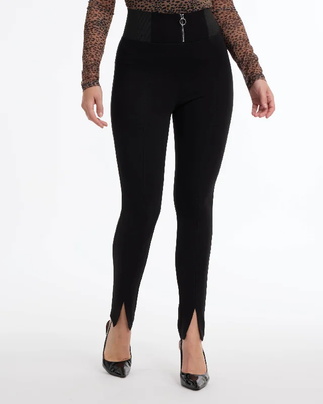 Can't Miss BEBE Women's Elastic High Waist Slit Front Legging