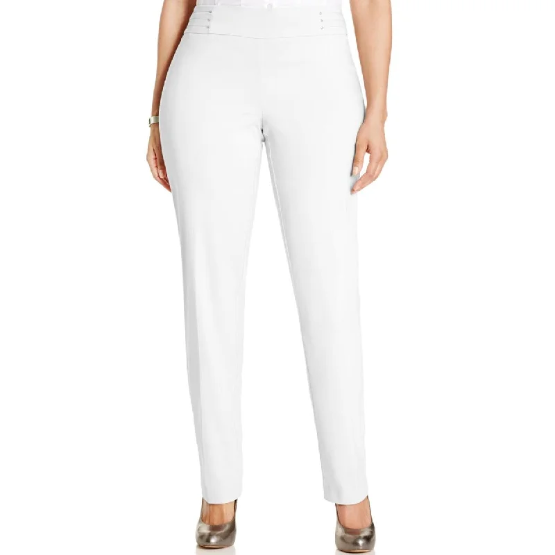 Deal of the Week Plus Womens Flat Front Slim Leg Casual Pants