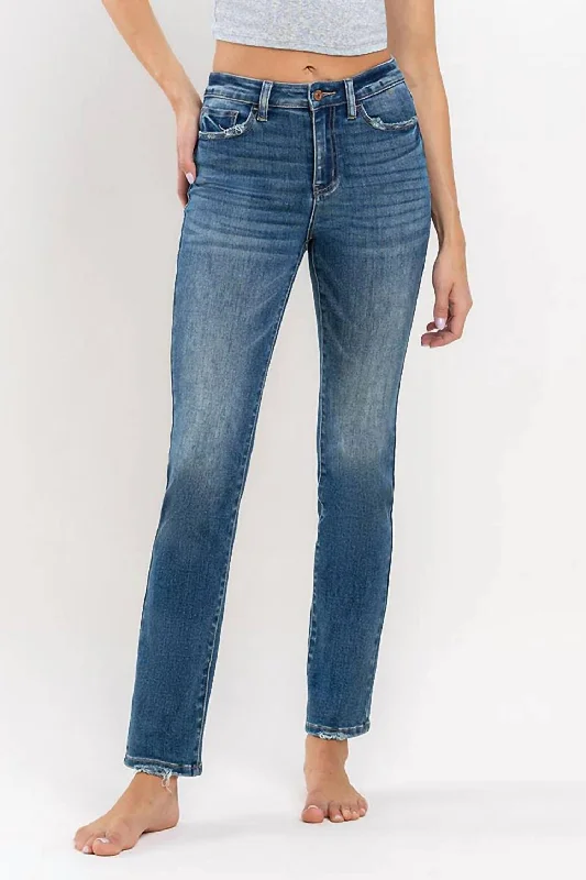 Weekend Savings Extravaganza Jeanne High Rise Straight Jeans In Med Wash