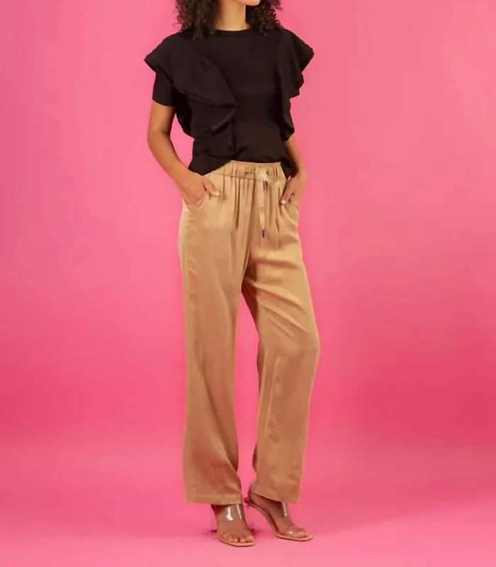 Price Drop Cupro Relaxed Pant In Khaki