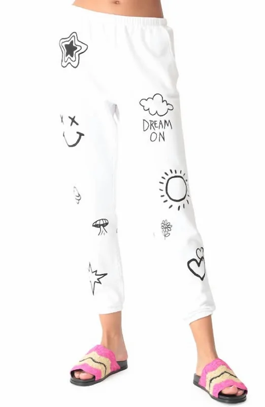 Weekend Offers That Delight Siesta Doodle Sweatpants In Cloud/onyx