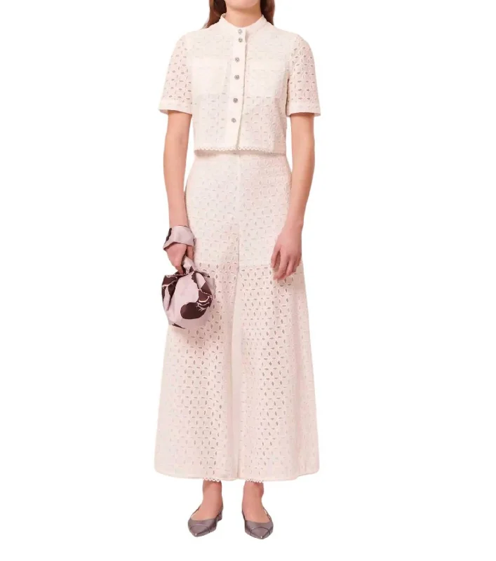 Midnight Madness Paquita Embroidered Pants In White