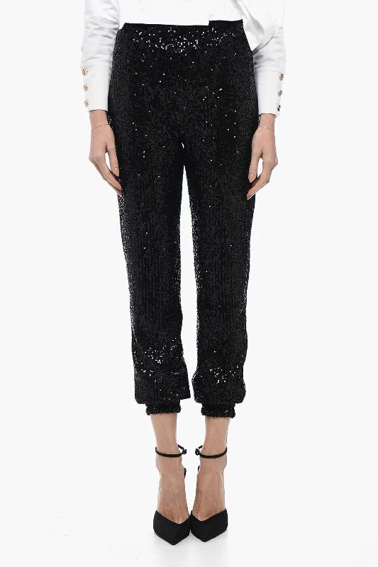 Price Slash In The Mood For Love Sequined ASHA Pants with Ankle Cuffs
