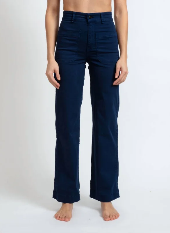 Act Now Sailor Twill Pant In Navy