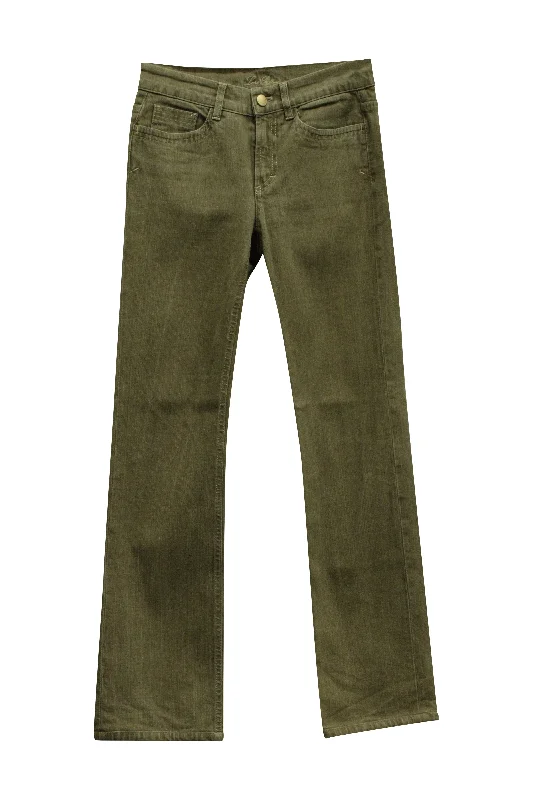 Great Deals Loro Piana Straight Leg Pants in Green Cotton