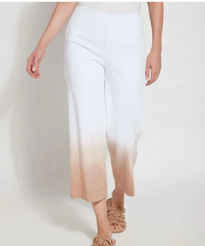 Stock Clearance Cropped Wide Leg Ombre Pants In Multi