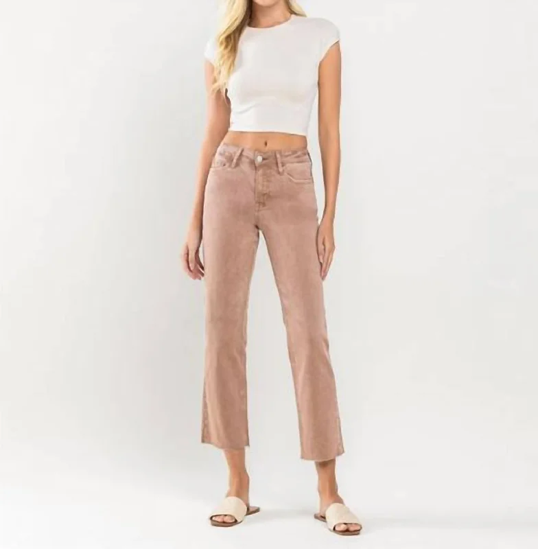 Weekend Extravaganza: Shop Now Leading Mid Rise Stretch Straight Jeans In Brown/khaki