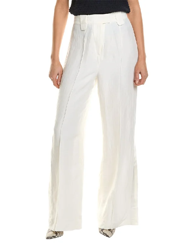 Weekend Savings Sensation Ted Baker Wide Leg Tuxedo Linen-Blend Trouser