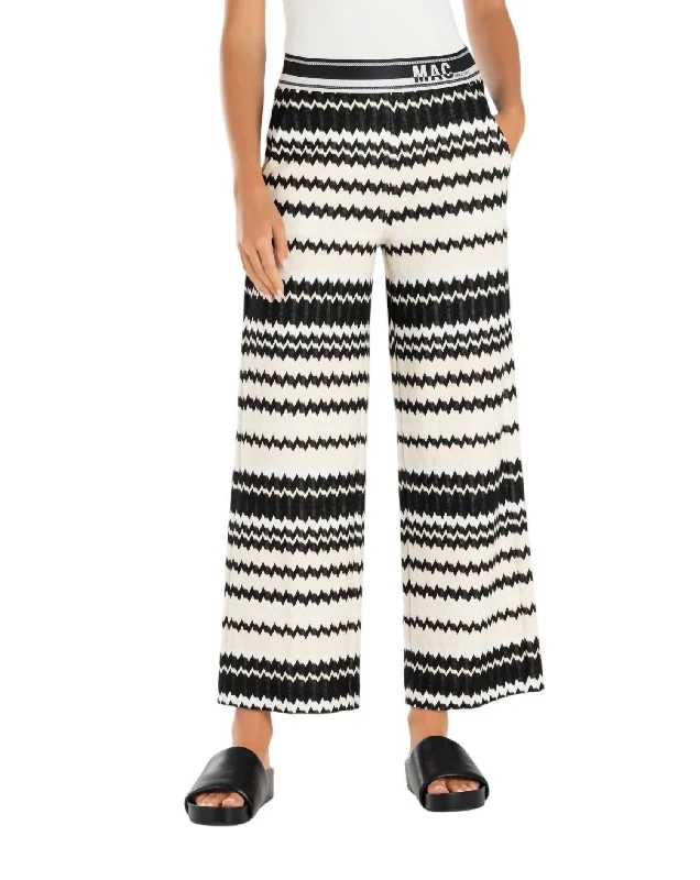 Shop and Save Palazzo Cropped Pant In Ecru/black