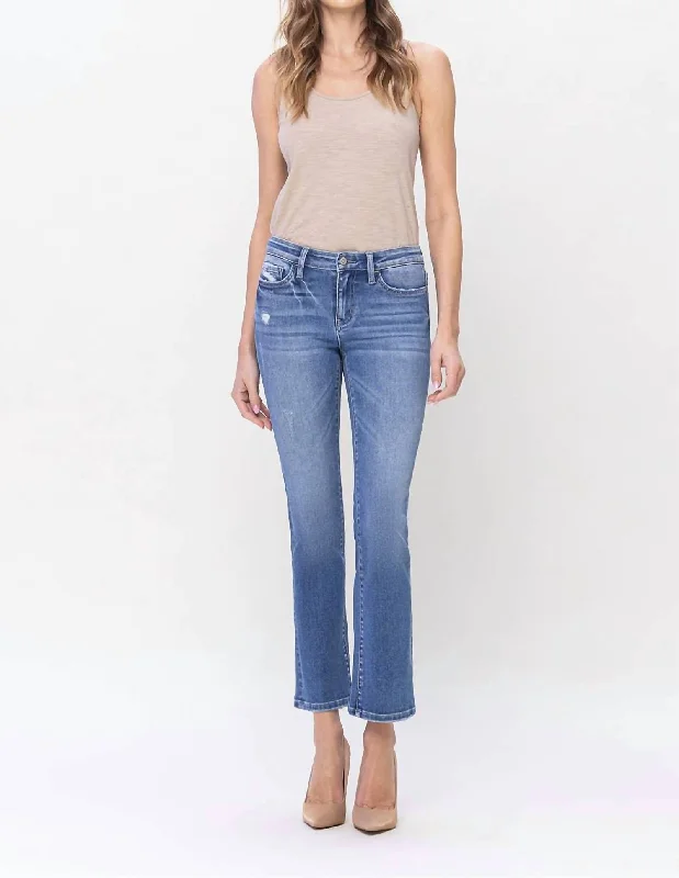 Exclusive Deal Slim Ankle Bootcut Jeans In Blue