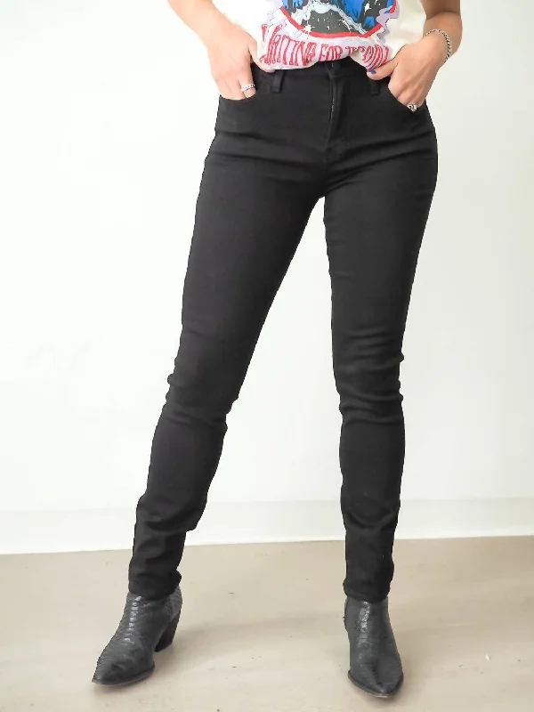 Low Prices Longer Length Slim Straight Jean In Black