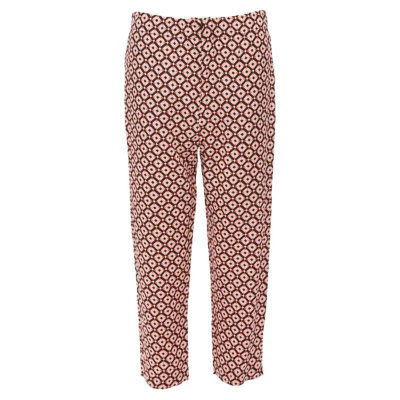 Price Drop Marni Silk Geometric Print Elastic Waist Cropped Pants