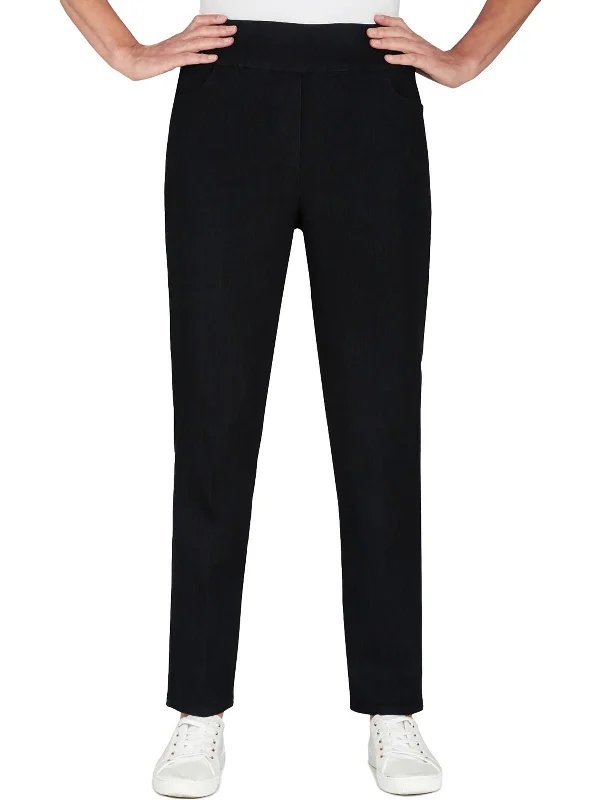 Best Bargains Petites    Womens Mid Rise Slim Straight Leg Jeans