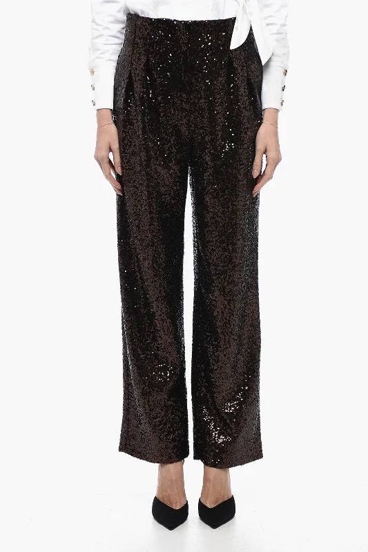Quick Sale In The Mood For Love Sequined CLYDE Pants with Wide Leg