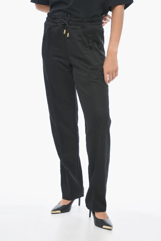 Don't Wait Palm Angels Cotton Track Pants with Lurex Embroideries