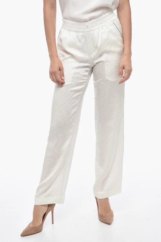 Year-End Sale Casablanca Jacquard Silk Pants with Elastic Waistband
