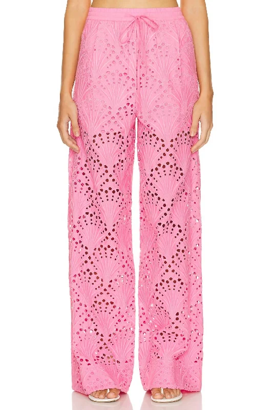 Weekend Offers That Thrill Fab Broderie Anglaise Pant In Bubblegum