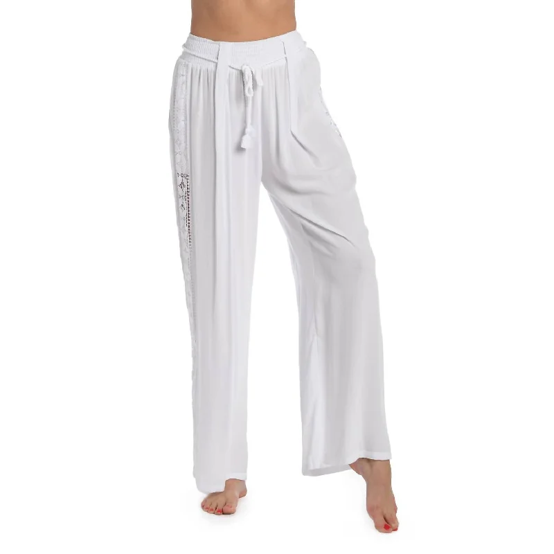Weekend Savings Bonanza Coastal Covers Palazzo Pants In White