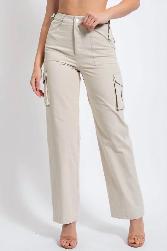 Weekend Discounts to Love You're My Type Cargo Pants In Light Grey