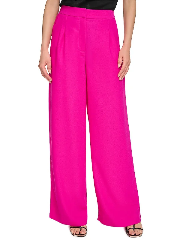 Make Your Weekend Count with Savings Womens Pleated Crepe Wide Leg Pants