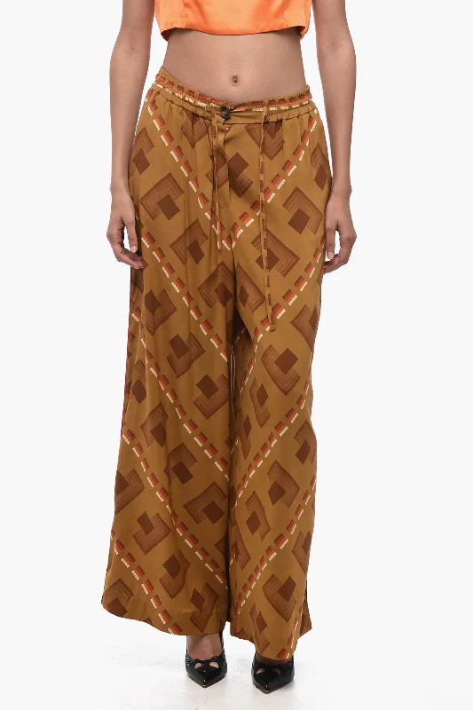 Unbeatable Prices Pierre-Louis Mascia Silk Palazzo Pants with Geometric Pattern