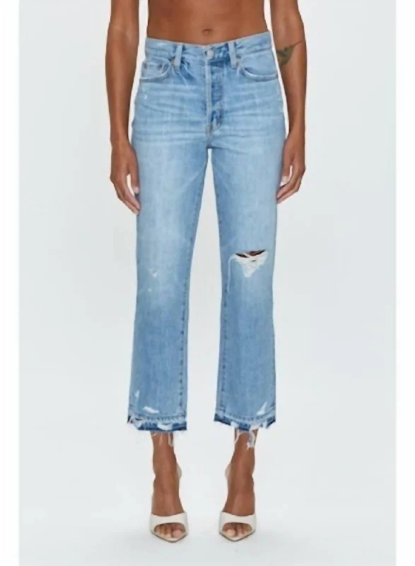Weekend Shopping Extravaganza Charlie High Rise Straight Jeans In Scenic Distressed