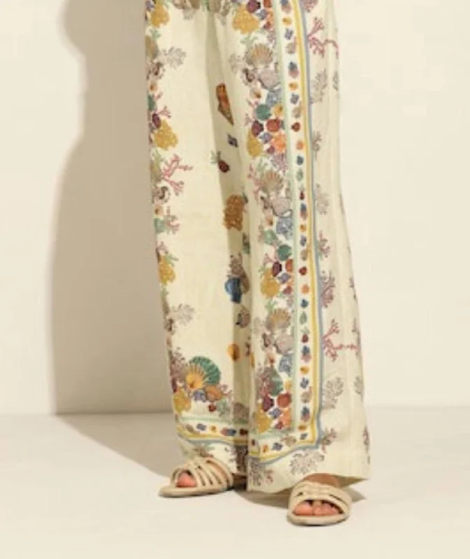 Extra Savings Ivory Wide Leg Pant In Multi