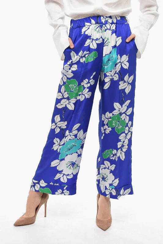 Loyalty Reward Parosh Silk Palazzo Pants with Floral Print