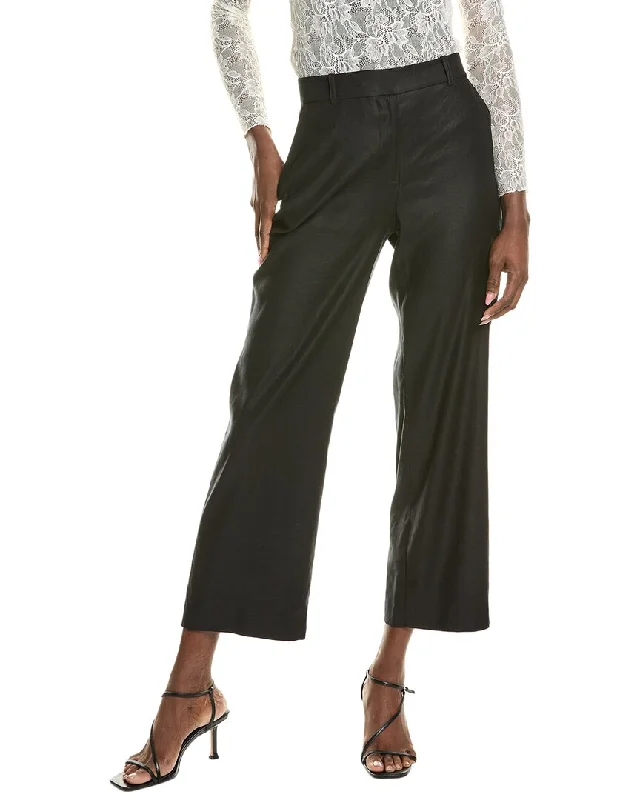Incredible Offers BCBGMAXAZRIA Straight Leg Linen-Blend Trouser