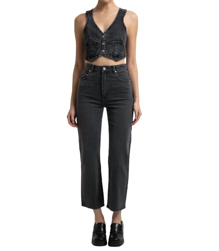 Quick Sale Venice Straight Bobbi Jeans In Washed Black