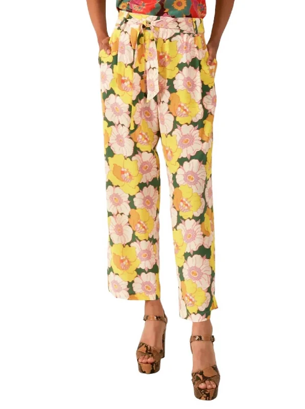 Weekend Offers That Sizzle Colette Citrus Blossom Silk Pant In Green Citrus