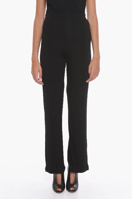 Deal Zone Lama Jouni Ribbed High-Waisted Palazzo Pants