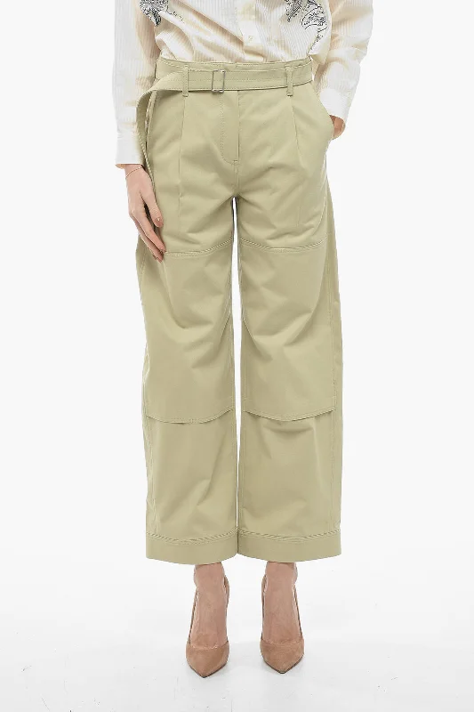 Super Sale Low Classic Belted Cargo Pants with Front Pleats