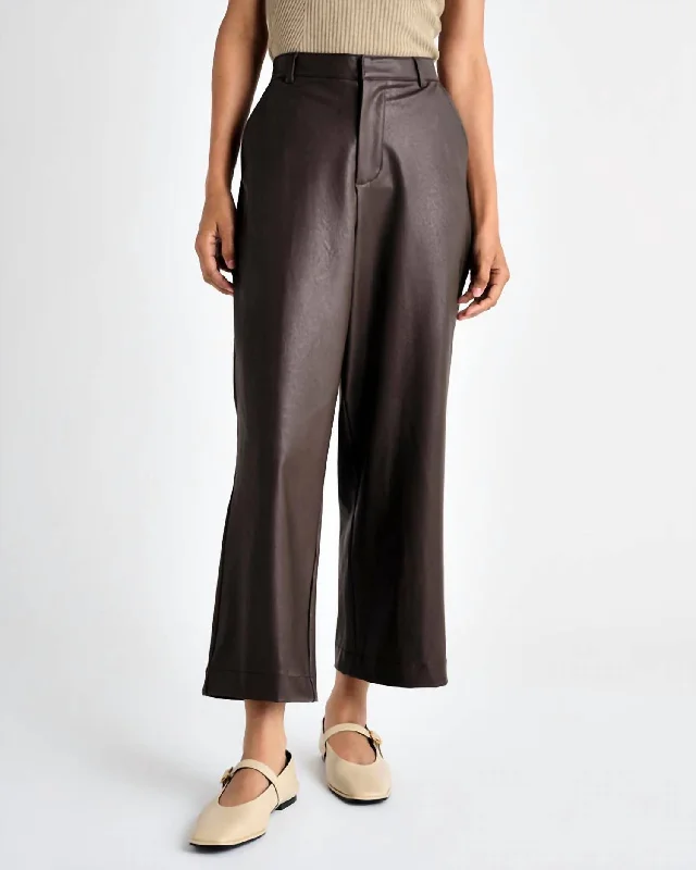 Super Discount Vegan Leather Trouser In Chocolate