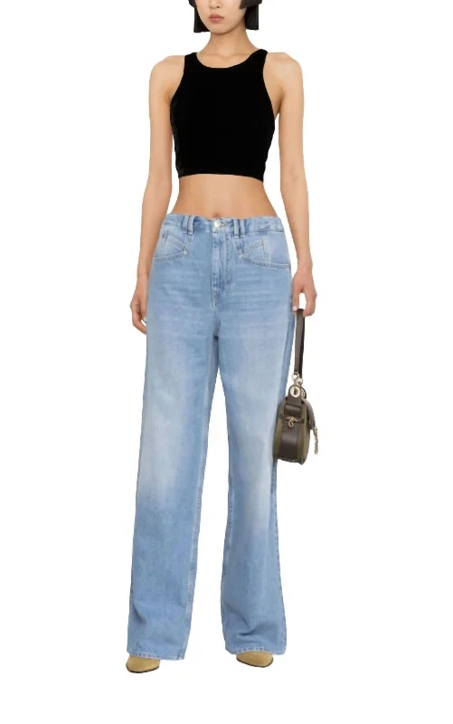 Weekend Deals to Make You Smile Lemony Wide Leg Jeans In Light Blue
