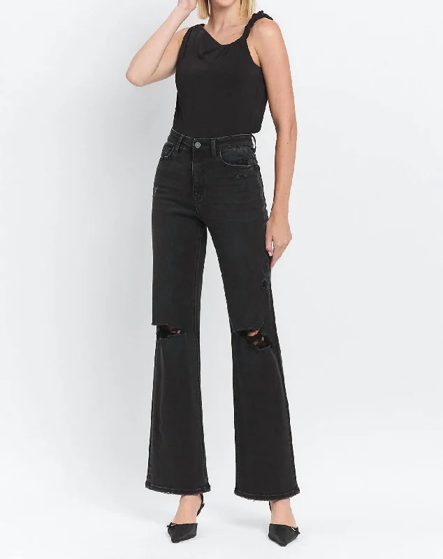 Exclusive Deal 90's Vintage Flare Jeans In Black
