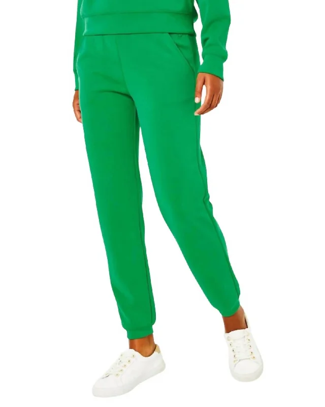 Price Smash Aveena Upf 50+ Knit Athletic Pant In Green