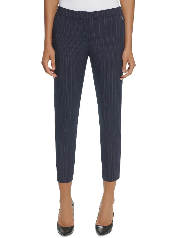 Super Sale Womens Pinstripe Stretch Ankle Pants
