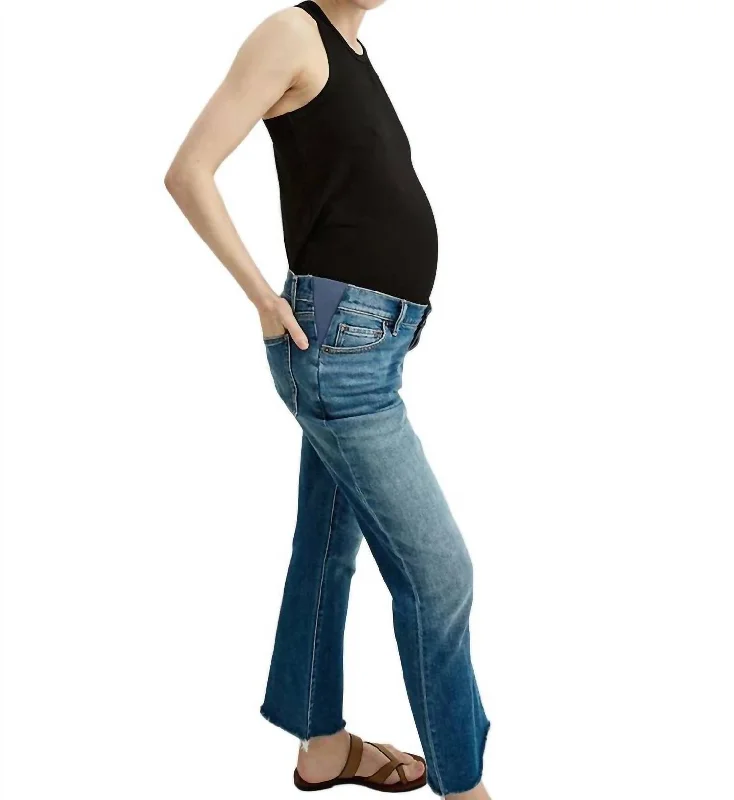 Limited Edition The Crop Maternity Jean In Indigo