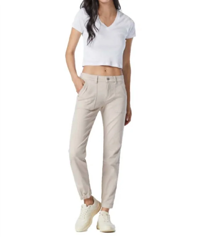 Online Exclusive Ivy Mid Rise Cargo Pants In Silver Cloud Twill
