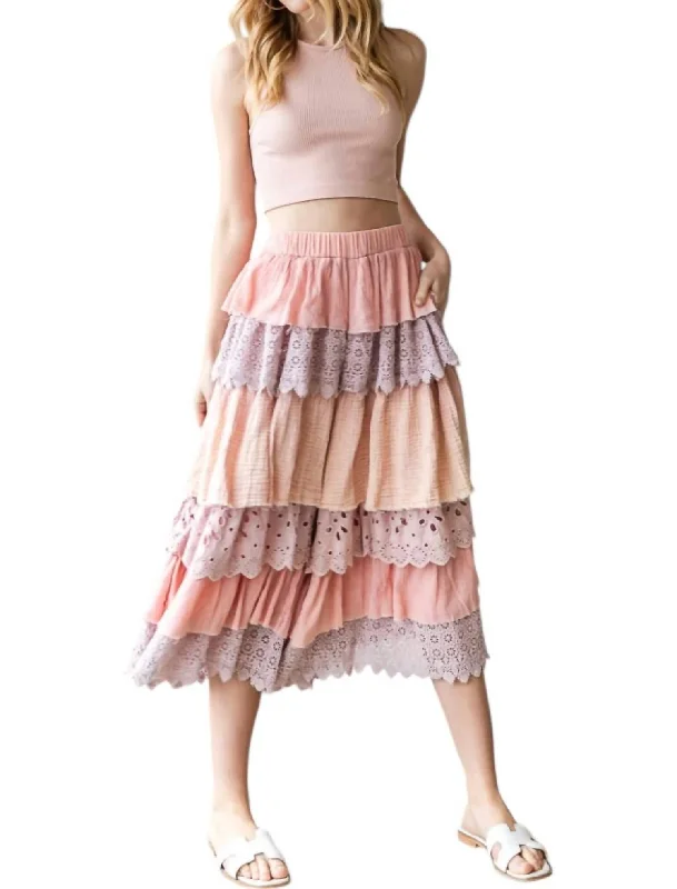 The Best Prices Tiered Pants In Pink