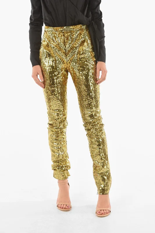 Major Savings Philipp Plein COUTURE Zipped Ankle ELEGANT Sequined Pants