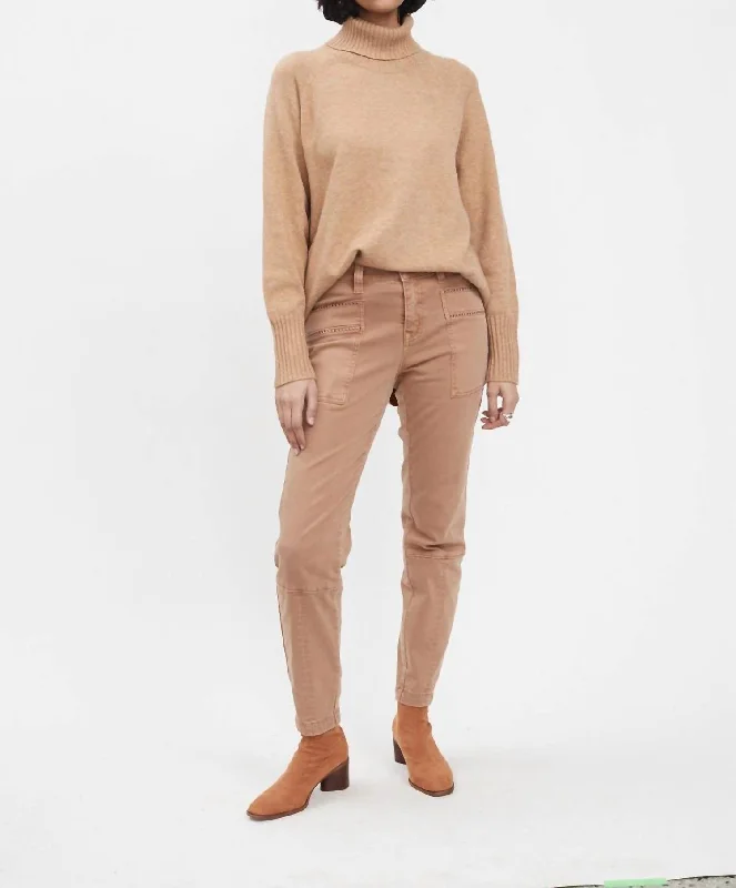 Now or Never Olivia Slim Ankle Pants In Butter Rum