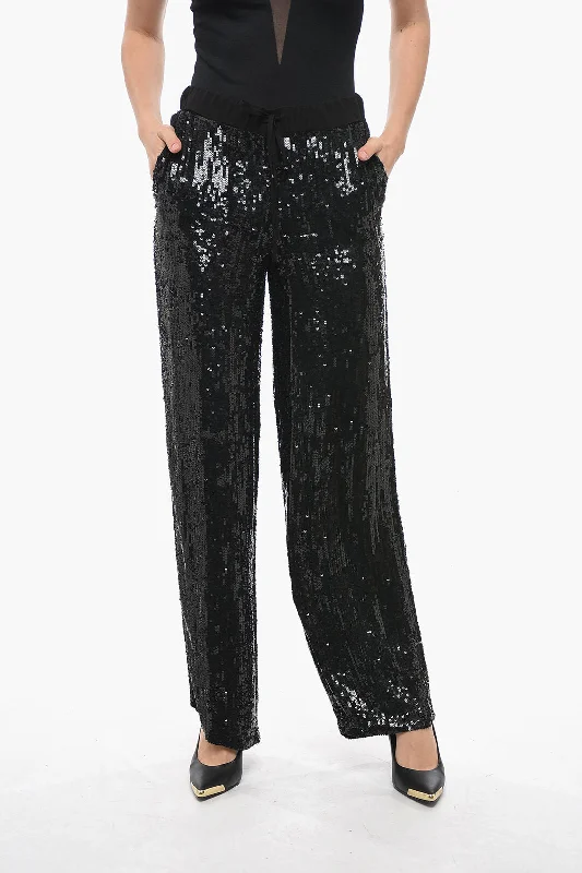 Limited Availability Parosh Sequined GOODY Wide-leg Pants
